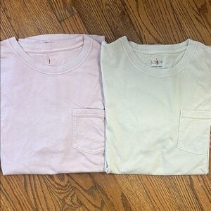 J. Crew Men's Short Sleeve Tees - Light Pink and Grey